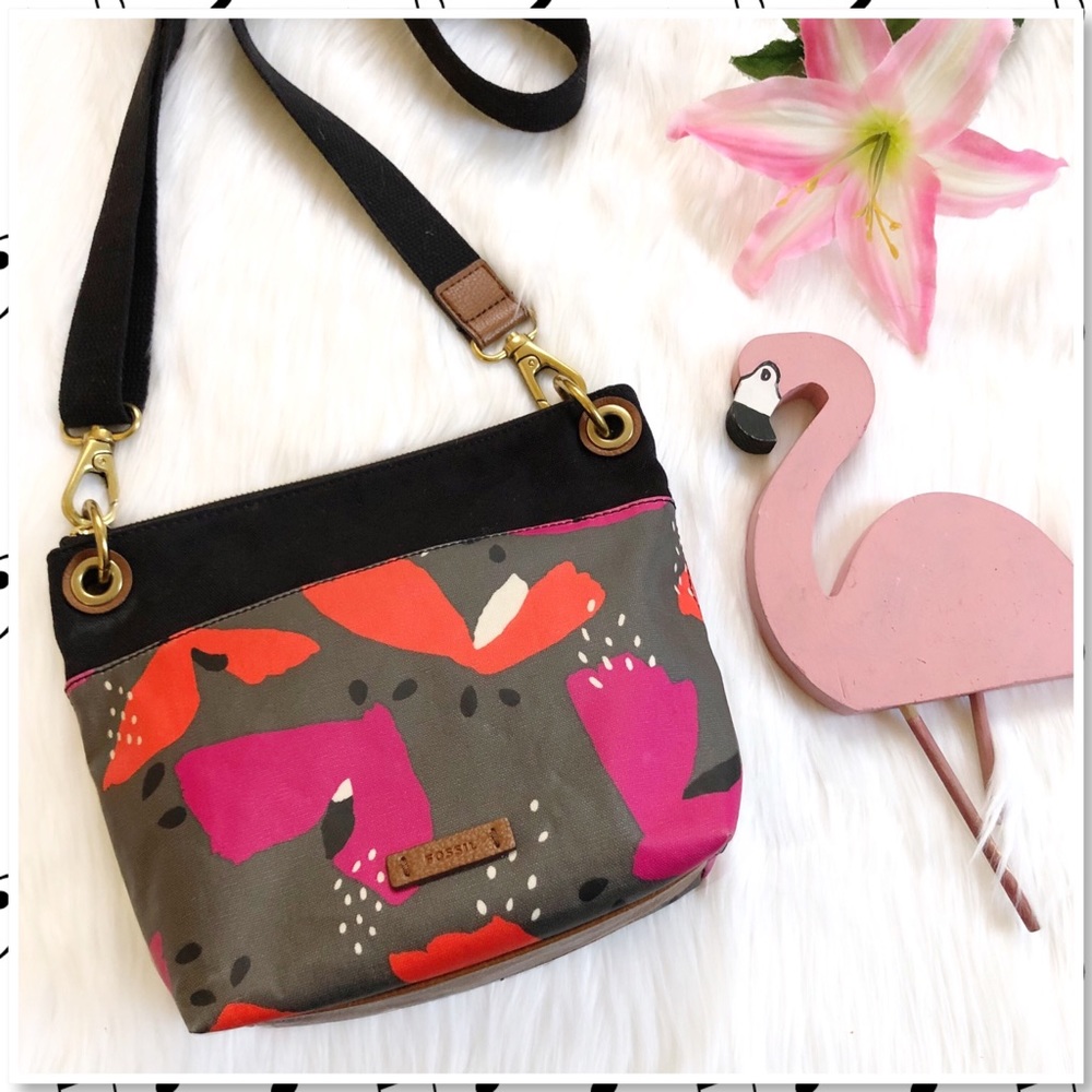 Fossil Printed Coated Canvas Crossbody Purse - image 1